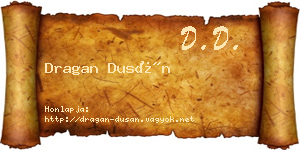 Dragan Dusán névjegykártya